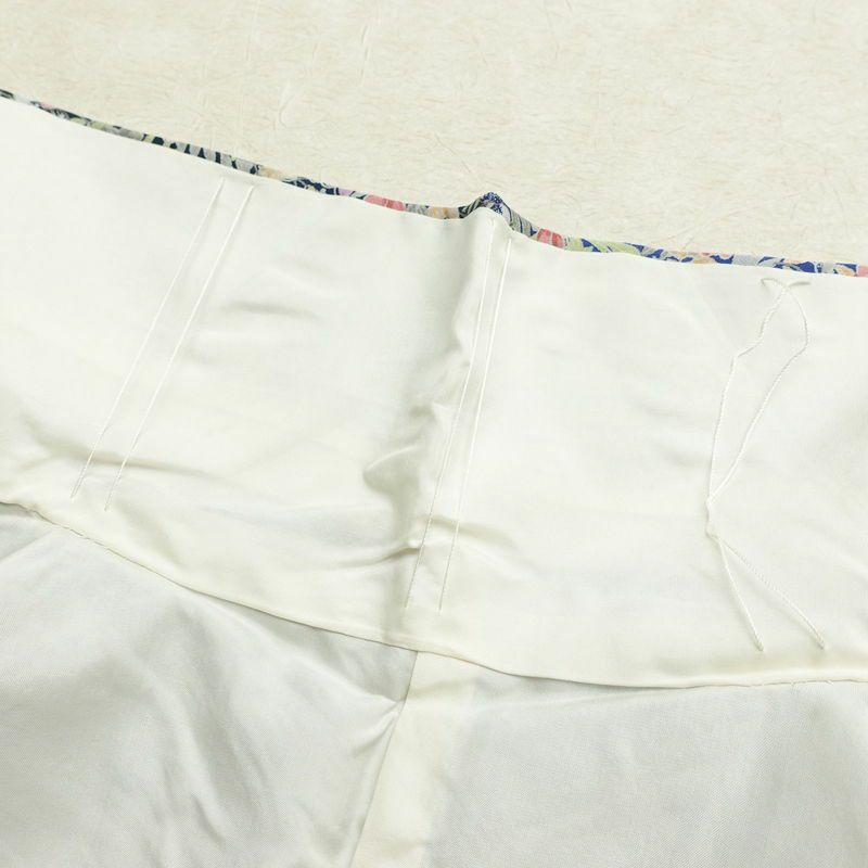 付け下げ 正絹 花柄 袷仕立て 身丈165cm 裄丈65cm 着物 多色使い_画像19