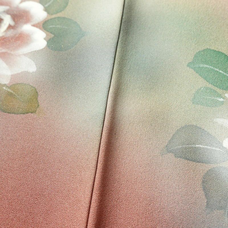 付け下げ 正絹 花柄 袷仕立て 身丈168.5cm 裄丈68cm 箔 フォーマル 着物 ピンク_画像10