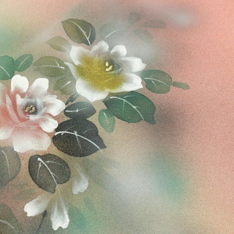 付け下げ 正絹 花柄 袷仕立て 身丈168.5cm 裄丈68cm 箔 フォーマル 着物 ピンク_画像13