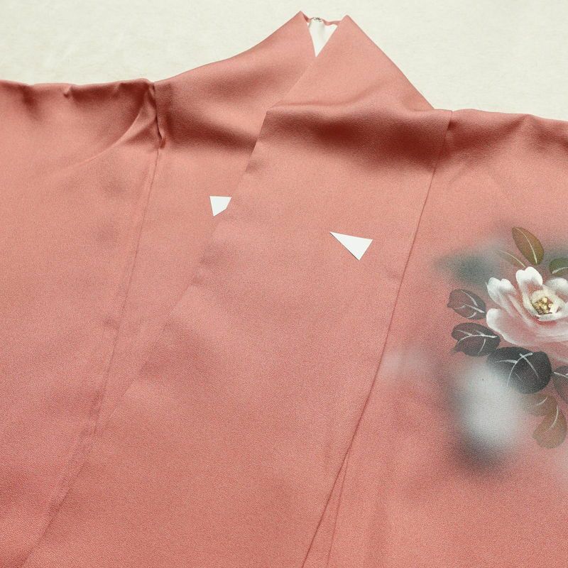 付け下げ 正絹 花柄 袷仕立て 身丈168.5cm 裄丈68cm 箔 フォーマル 着物 ピンク_画像15