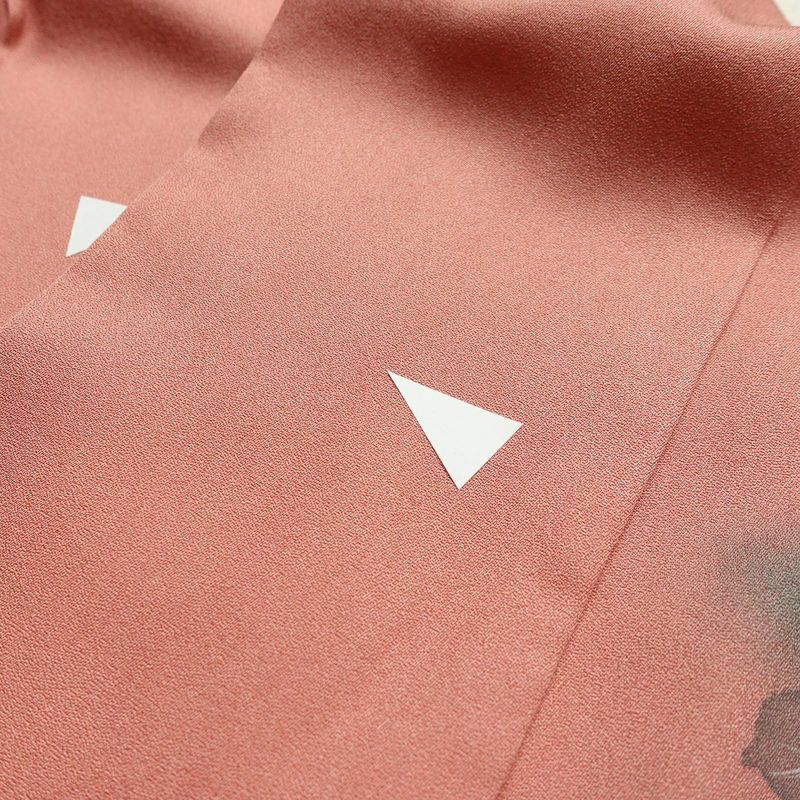 付け下げ 正絹 花柄 袷仕立て 身丈168.5cm 裄丈68cm 箔 フォーマル 着物 ピンク_画像16