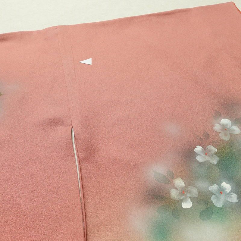 付け下げ 正絹 花柄 袷仕立て 身丈168.5cm 裄丈68cm 箔 フォーマル 着物 ピンク_画像18