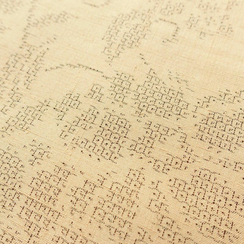 紬 良品 正絹 花柄 袷仕立て 身丈162cm 裄丈65.5cm 着物 ベージュ_画像8