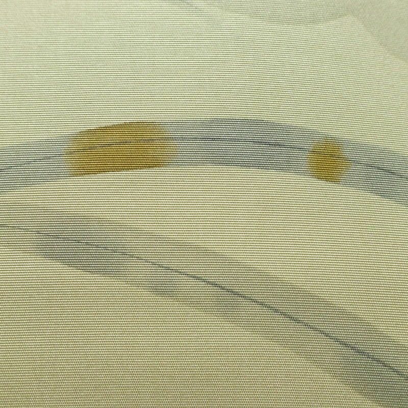 名古屋帯 太鼓柄 良品 正絹 古典柄 名古屋仕立て 帯 くすみグリーン 緑・うぐいす色_画像4