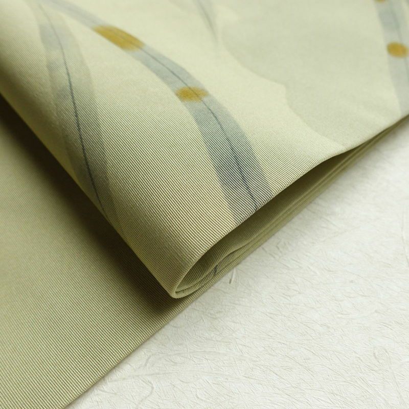 名古屋帯 太鼓柄 良品 正絹 古典柄 名古屋仕立て 帯 くすみグリーン 緑・うぐいす色_画像18