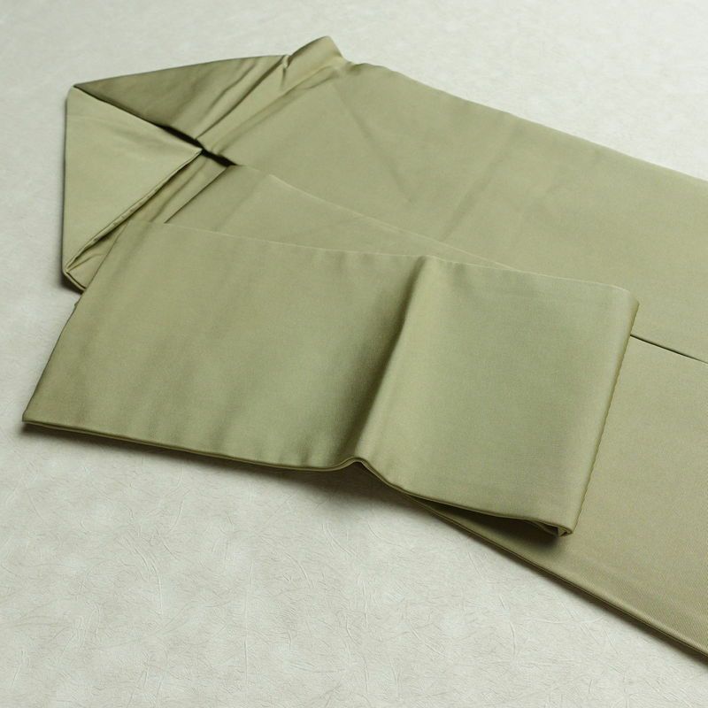 名古屋帯 太鼓柄 良品 正絹 古典柄 名古屋仕立て 帯 くすみグリーン 緑・うぐいす色_画像21