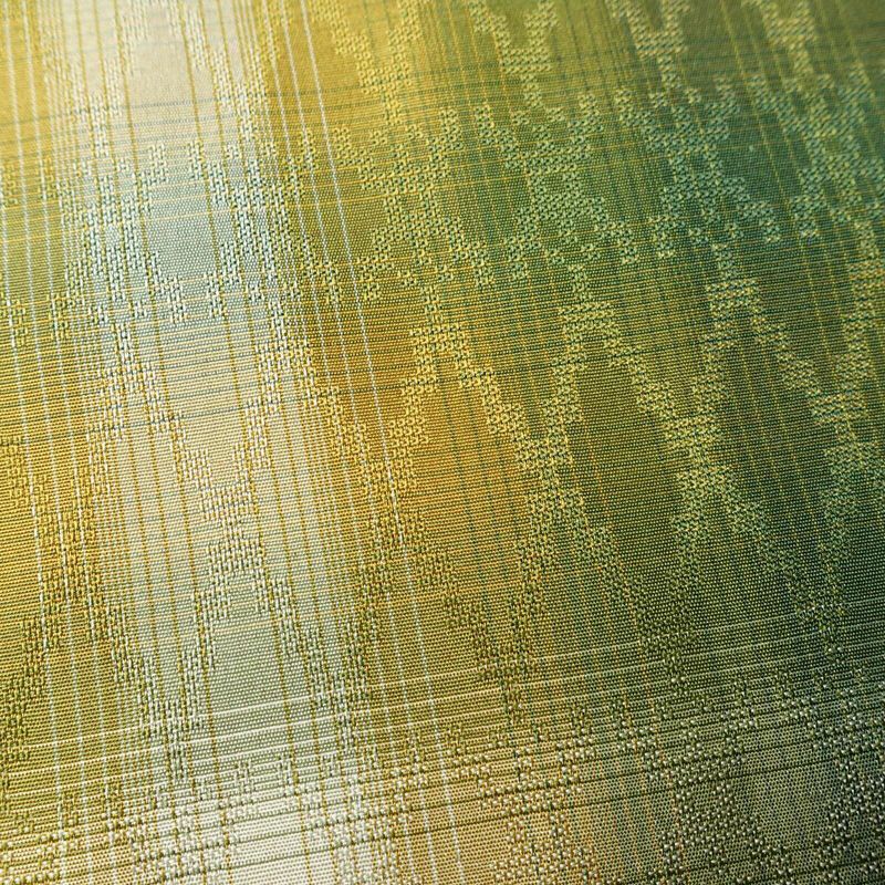 紬 正絹 縞柄・線柄 袷仕立て 身丈154cm 裄丈63cm 着物 緑・うぐいす色_画像7