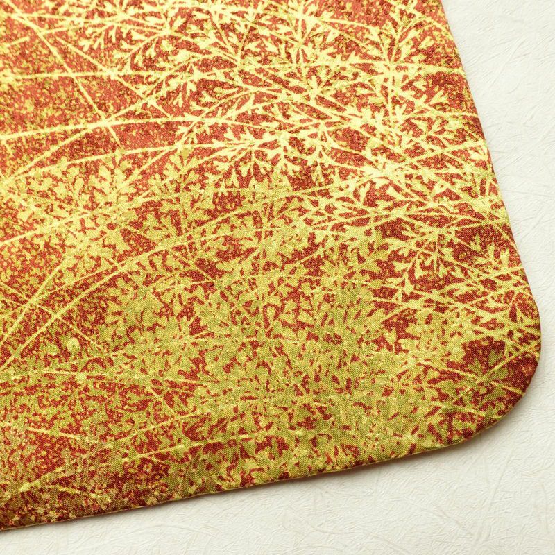 小紋 正絹 木の葉・植物柄 袷仕立て 身丈156.5cm 裄丈64.5cm 着物 茶_画像14