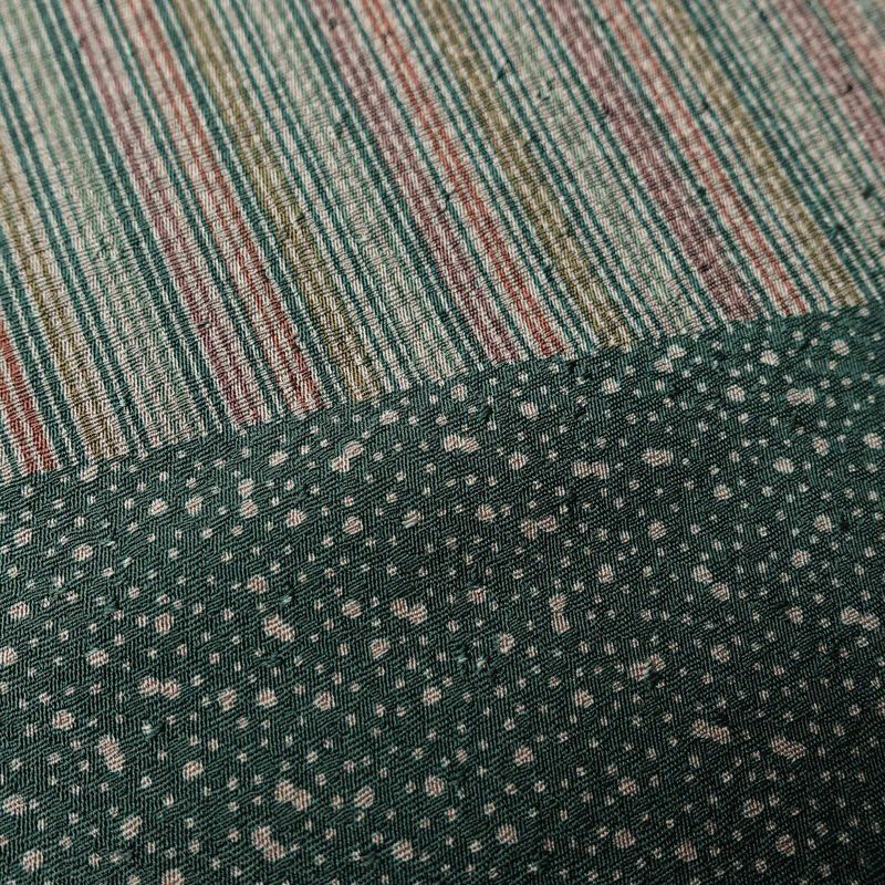 付け下げ 良品 正絹 古典柄 袷仕立て 身丈163.5cm 裄丈65cm フォーマル 着物 緑・うぐいす色_画像7