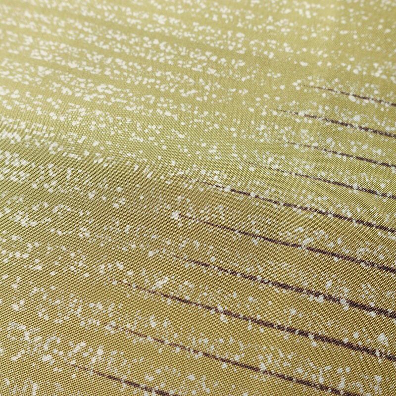 大島紬 良品 証紙なし 正絹 縞柄・線柄 袷仕立て 身丈160cm 裄丈67cm 着物 緑・うぐいす色_画像7