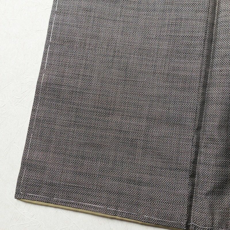 紬 良品 しつけ糸付き 正絹 その他の柄 袷仕立て 身丈156cm 裄丈62cm 着物 グレー_画像11
