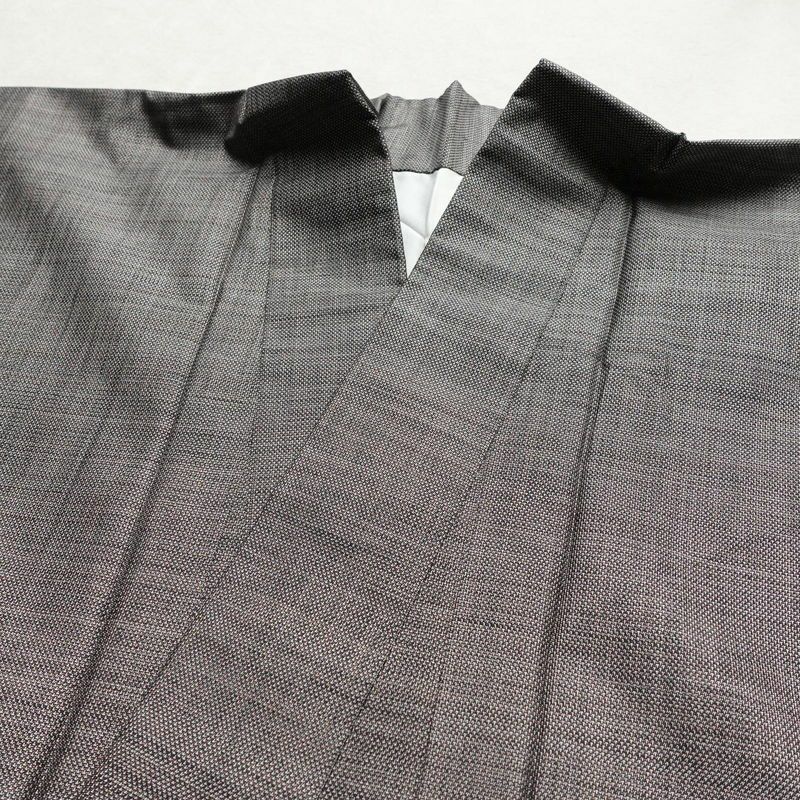 紬 良品 しつけ糸付き 正絹 その他の柄 袷仕立て 身丈156cm 裄丈62cm 着物 グレー_画像15