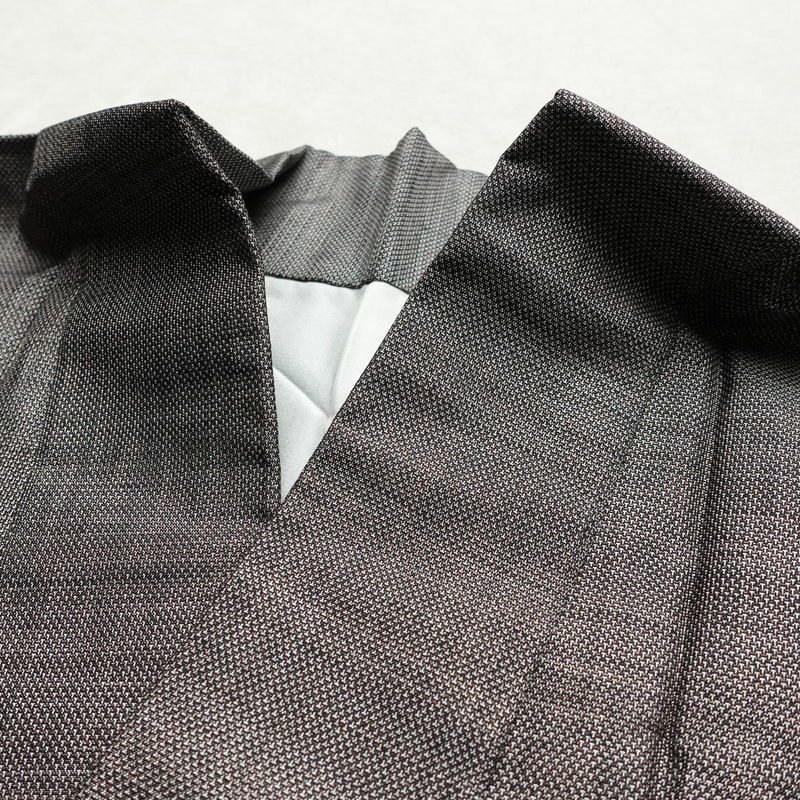 紬 良品 しつけ糸付き 正絹 その他の柄 袷仕立て 身丈156cm 裄丈62cm 着物 グレー_画像16