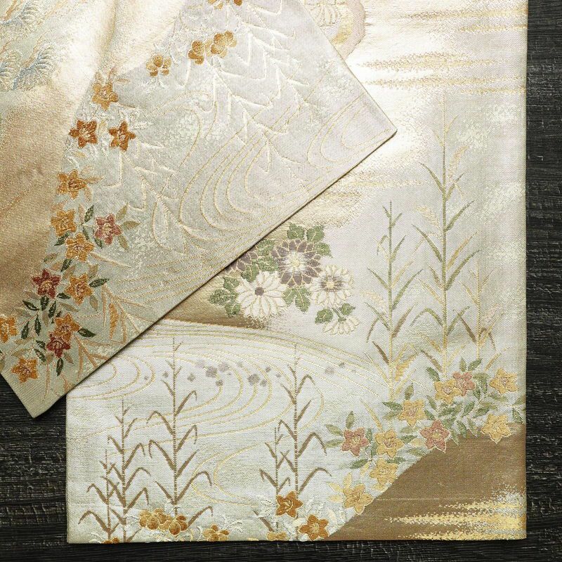 袋帯 六通柄 良品 フォーマル用 正絹 古典柄 箔 帯 金・銀_画像13