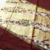 色留袖 落款入り 松尾光琳 金駒刺繍 一つ紋付き 正絹 風景柄 袷仕立て 身丈159.5cm 裄丈64.5cm 箔 一部しつけ糸付き 共八掛 フォーマル 着物 小豆・エンジ_画像4