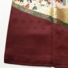 色留袖 落款入り 松尾光琳 金駒刺繍 一つ紋付き 正絹 風景柄 袷仕立て 身丈159.5cm 裄丈64.5cm 箔 一部しつけ糸付き 共八掛 フォーマル 着物 小豆・エンジ_画像9
