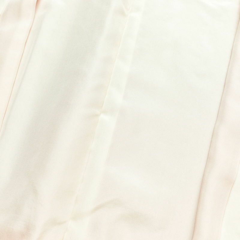 色無地 寿光織 良品 しつけ糸付き 正絹 木の葉・植物柄 袷仕立て 身丈158.5cm 裄丈63.5cm 着物 ピンク_画像17