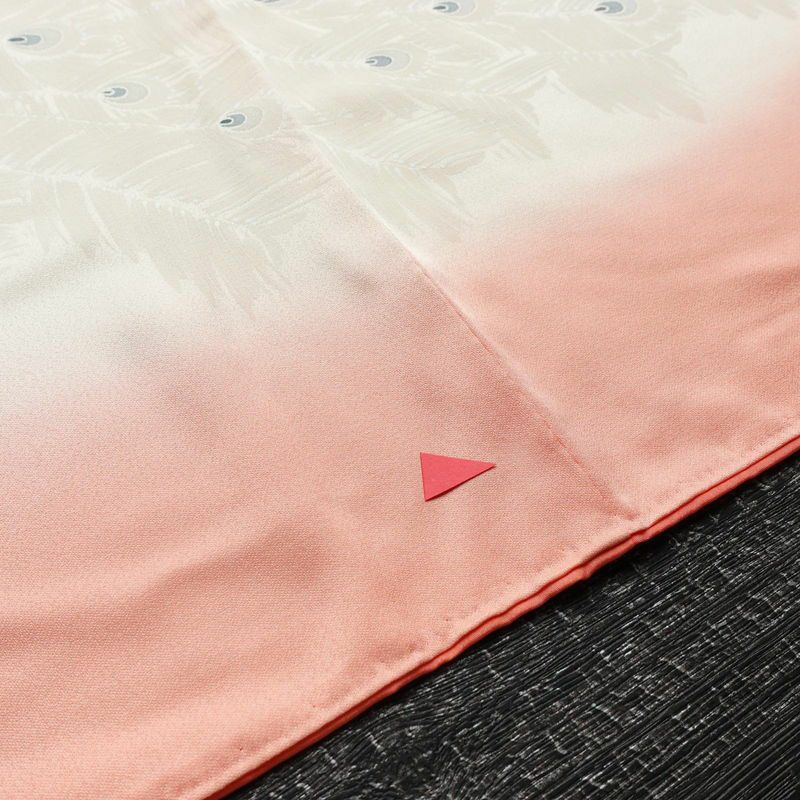 付け下げ 正絹 人物・動物柄 袷仕立て 身丈164cm 裄丈65.5cm 一部しつけ糸付き 孔雀 フォーマル 着物 ピンク_画像19