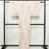 小紋 美品 しつけ糸付き 縮緬 正絹 花柄 袷仕立て 身丈159.5cm 裄丈63cm 着物 ピンク_画像2