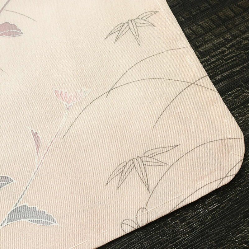 小紋 美品 しつけ糸付き 縮緬 正絹 花柄 袷仕立て 身丈159.5cm 裄丈63cm 着物 ピンク_画像15