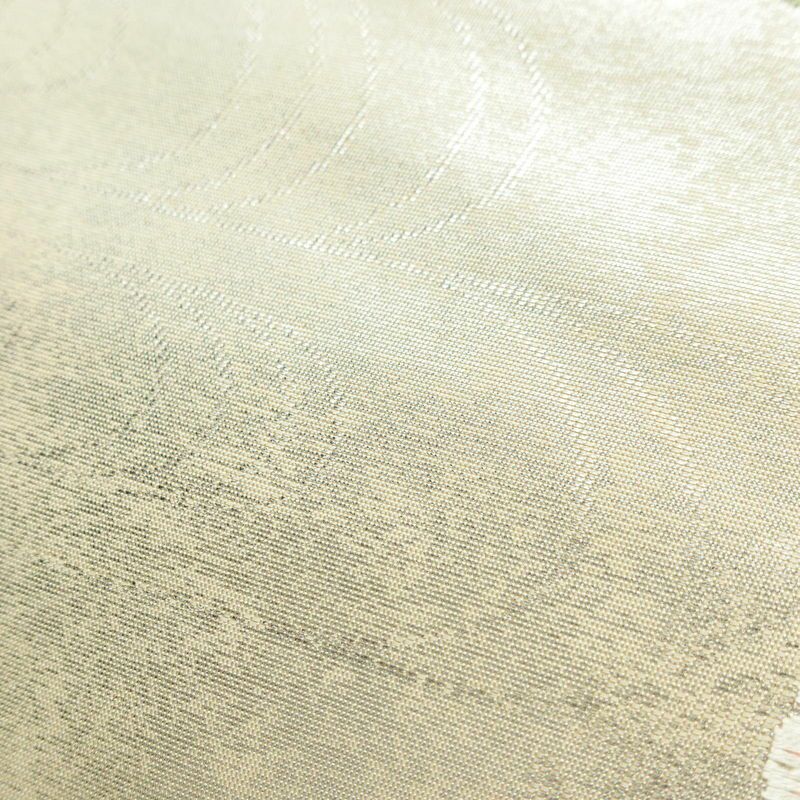 名古屋帯 太鼓柄 正絹 花柄 名古屋仕立て 箔 帯 クリーム_画像7