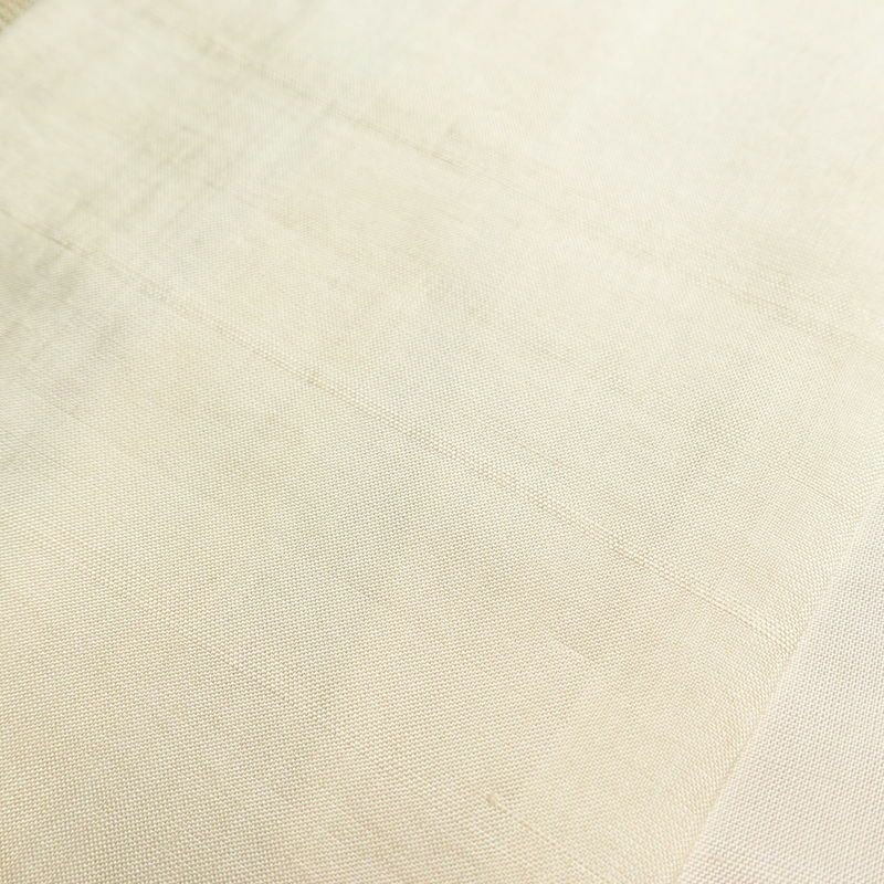 紬 正絹 木の葉・植物柄 袷仕立て 身丈151cm 裄丈63cm 一部しつけ糸付き 着物 ベージュ_画像16