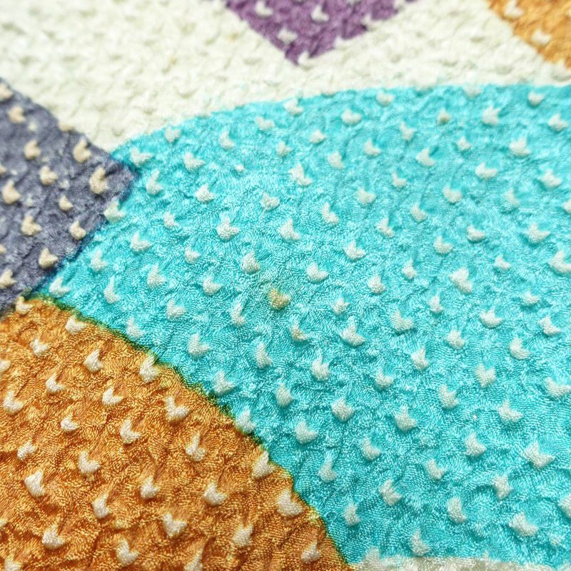 小紋 絞り 総絞り 正絹 古典柄 袷仕立て 身丈153.5cm 裄丈63cm 着物 多色使い_画像14