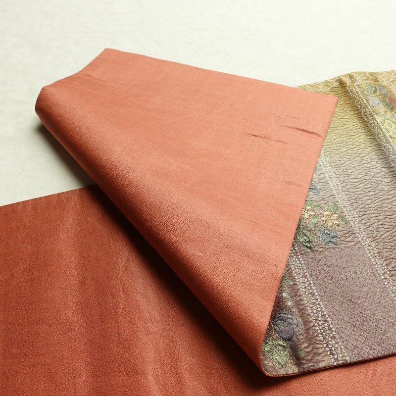 袋帯 纈幡織 辻が花 六通柄 良品 フォーマル用 正絹 木の葉・植物柄 箔 帯 多色使い_画像10