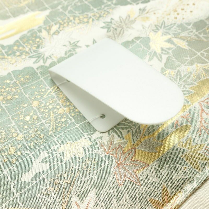 作り帯 袋帯 フォーマル用 正絹 風景柄 箔 金糸 帯 多色使い_画像13