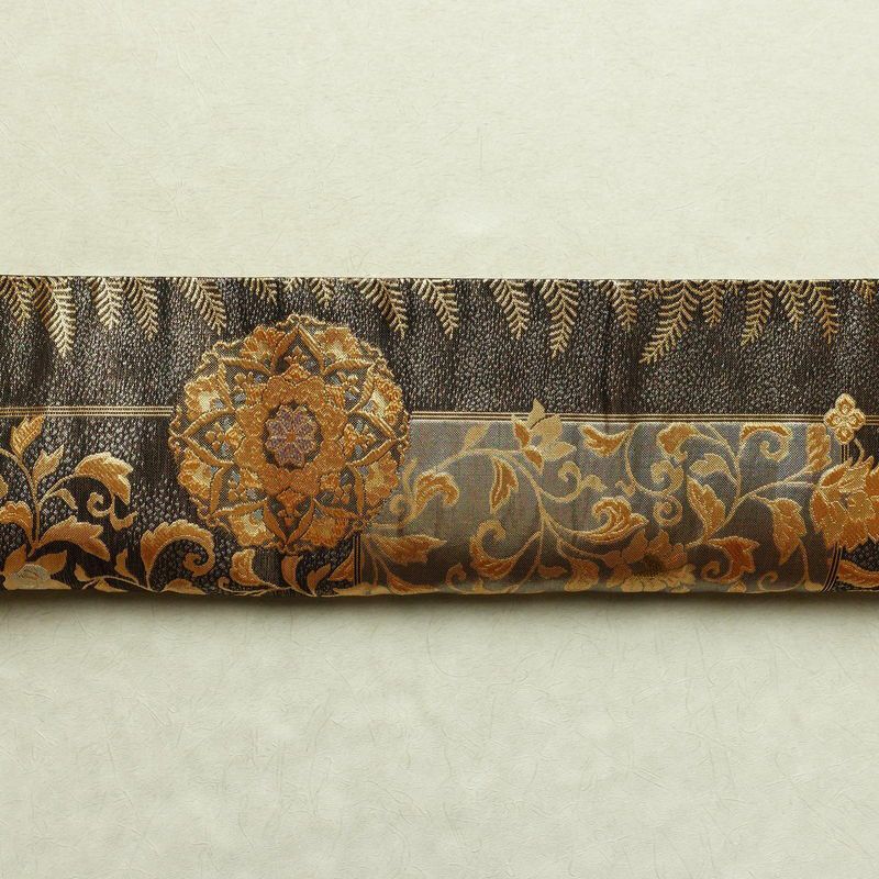 袋帯 六通柄 フォーマル用 正絹 木の葉・植物柄 箔 帯 金・銀_画像15