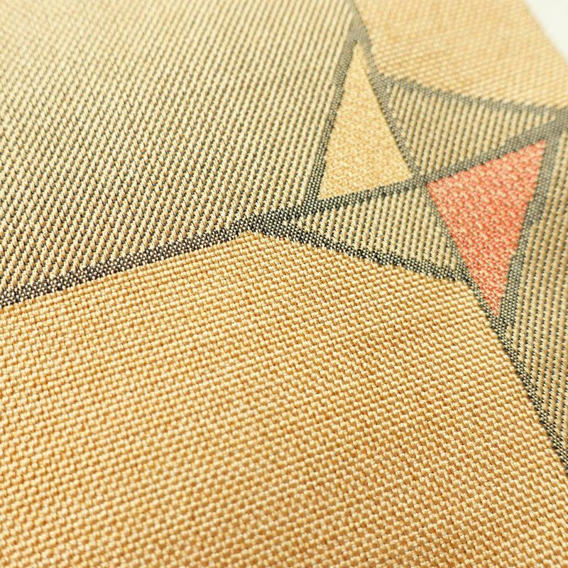 袋帯 明日香 六通柄 良品 一般用 正絹 花柄 帯 ベージュ_画像5