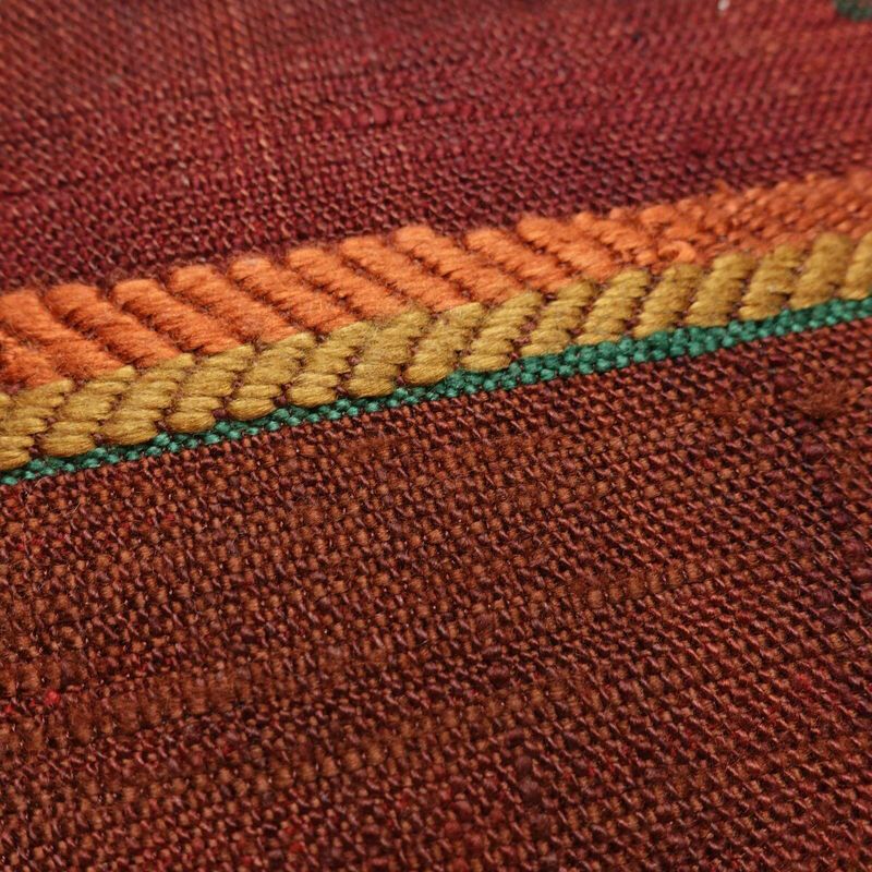 名古屋帯 太鼓柄 良品 正絹 幾何学柄・抽象柄 松葉仕立て 帯 小豆・エンジ_画像5