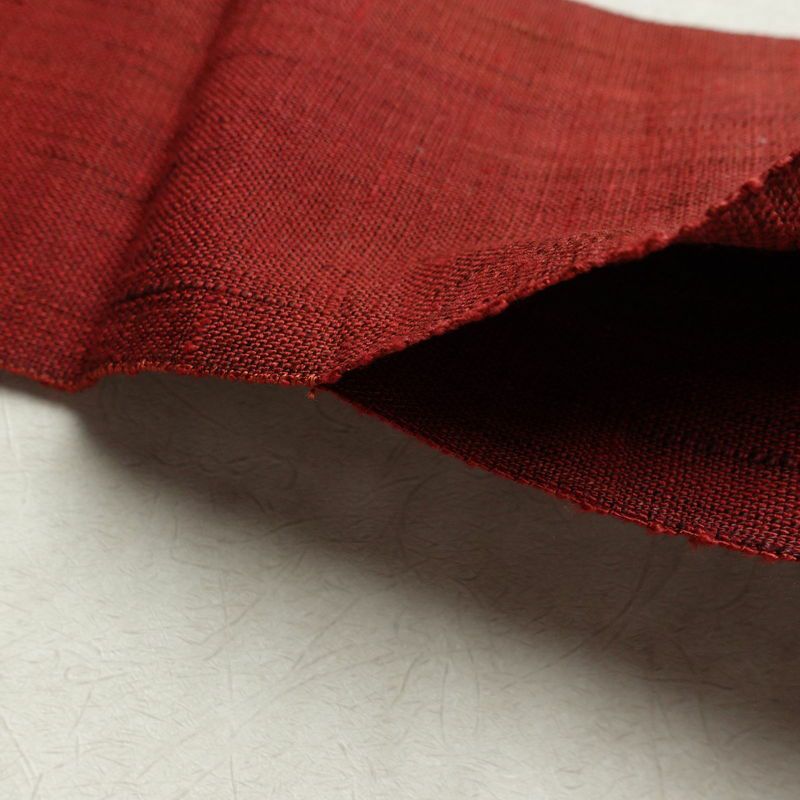 名古屋帯 太鼓柄 良品 正絹 幾何学柄・抽象柄 松葉仕立て 帯 小豆・エンジ_画像18