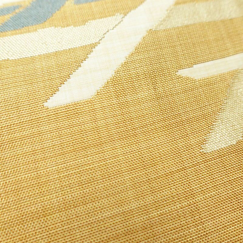 袋帯 六通柄 良品 一般用 正絹 花柄 帯 黄・黄土色_画像5