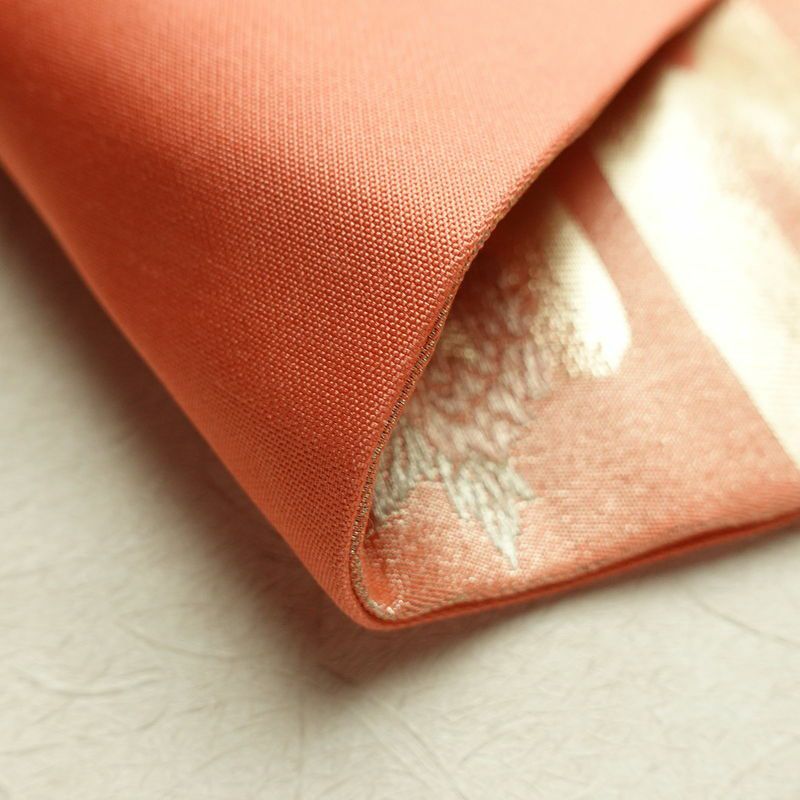 名古屋帯 六通柄 正絹 古典柄 名古屋仕立て 箔 帯 ピンク_画像10