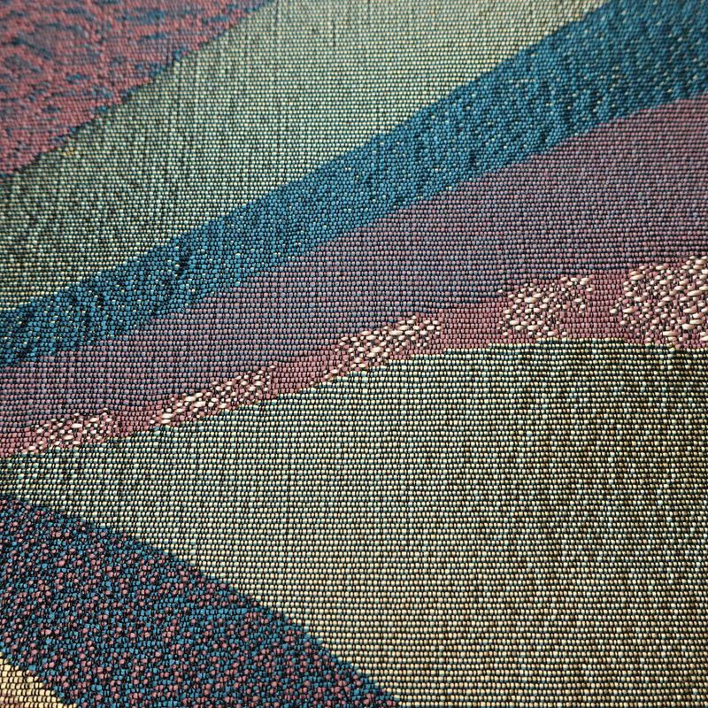 名古屋帯 全通柄 正絹 幾何学柄・抽象柄 通し仕立て 帯 多色使い_画像4