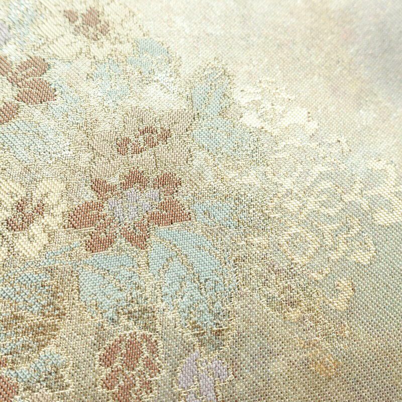 名古屋帯 太鼓柄 正絹 人物・動物柄 名古屋仕立て 箔 金糸 金・銀_画像4