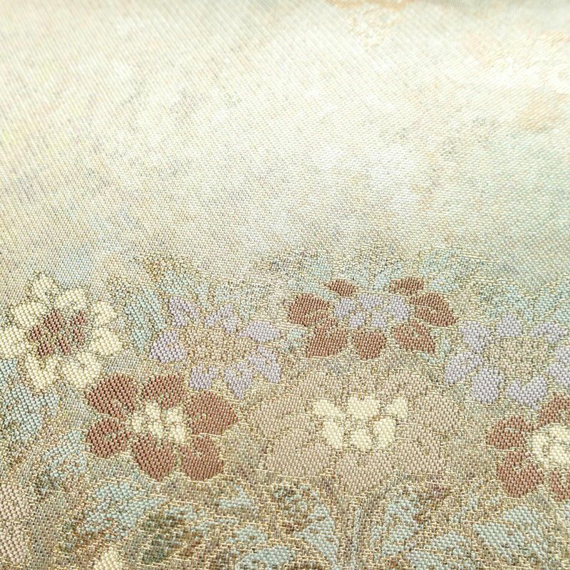 名古屋帯 太鼓柄 正絹 人物・動物柄 名古屋仕立て 箔 金糸 金・銀_画像5