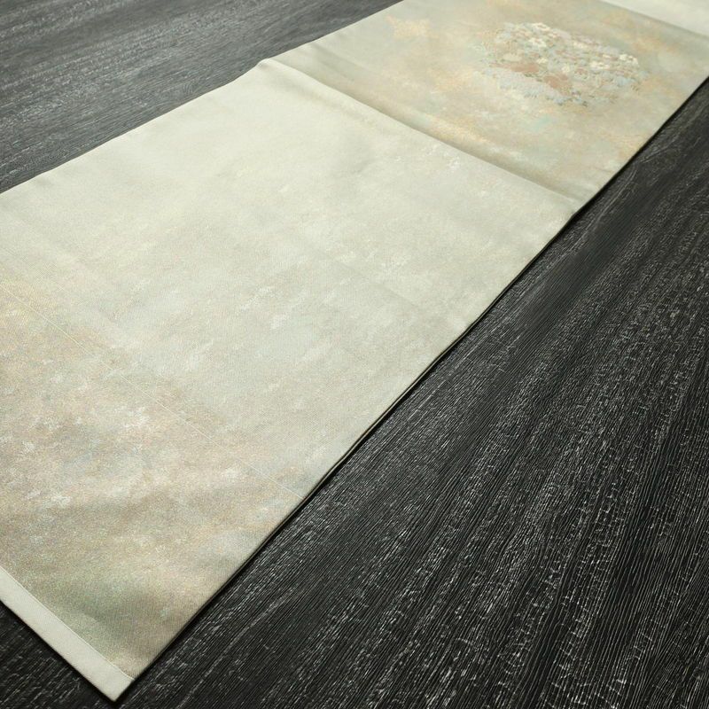 名古屋帯 太鼓柄 正絹 人物・動物柄 名古屋仕立て 箔 金糸 金・銀_画像9