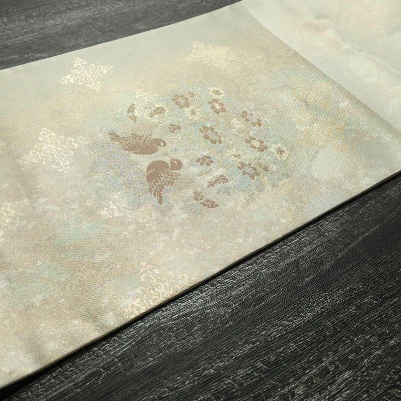 名古屋帯 太鼓柄 正絹 人物・動物柄 名古屋仕立て 箔 金糸 金・銀_画像11