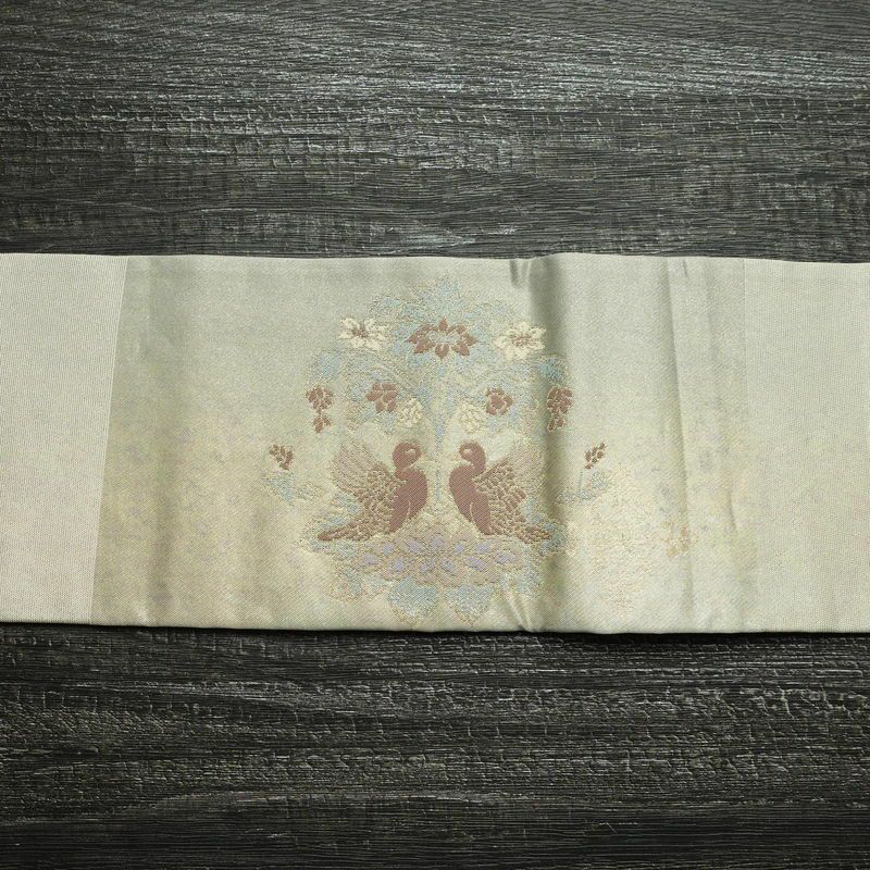 名古屋帯 太鼓柄 正絹 人物・動物柄 名古屋仕立て 箔 金糸 金・銀_画像12