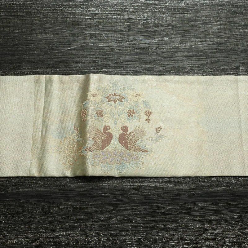 名古屋帯 太鼓柄 正絹 人物・動物柄 名古屋仕立て 箔 金糸 金・銀_画像13