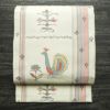 袋帯 六通柄 一般用 正絹 人物・動物柄 帯 クリーム_画像1
