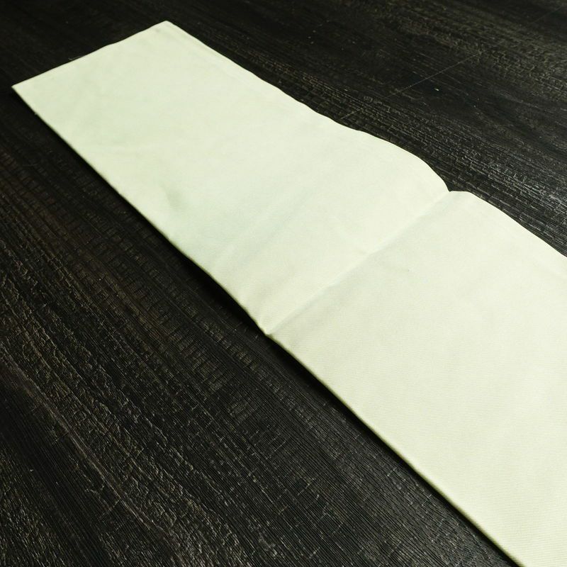 名古屋帯 太鼓柄 良品 しつけ糸付き 正絹 古典柄 名古屋仕立て 銀糸 帯 緑・うぐいす色_画像15