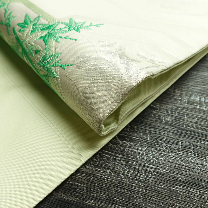 名古屋帯 太鼓柄 良品 しつけ糸付き 正絹 古典柄 名古屋仕立て 銀糸 帯 緑・うぐいす色_画像18