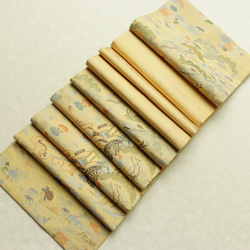 袋帯 六通柄 西陣織 証紙あり フォーマル用 正絹 古典柄 帯 茶屋ケ辻 黄・黄土色_画像16