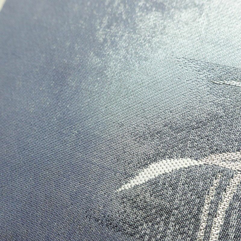 袋帯 六通柄 美品 フォーマル用 正絹 木の葉・植物柄 箔 金糸 銀糸 帯 紫・藤色_画像6