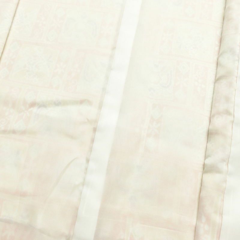 小紋 ポリエステル 幾何学柄・抽象柄 袷仕立て 身丈159cm 裄丈66.5cm 着物 橙_画像16