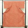 小紋 良品 縮緬 総柄 ポリエステル 花柄 袷仕立て 身丈164cm 裄丈64.5cm 着物 赤・朱_画像1