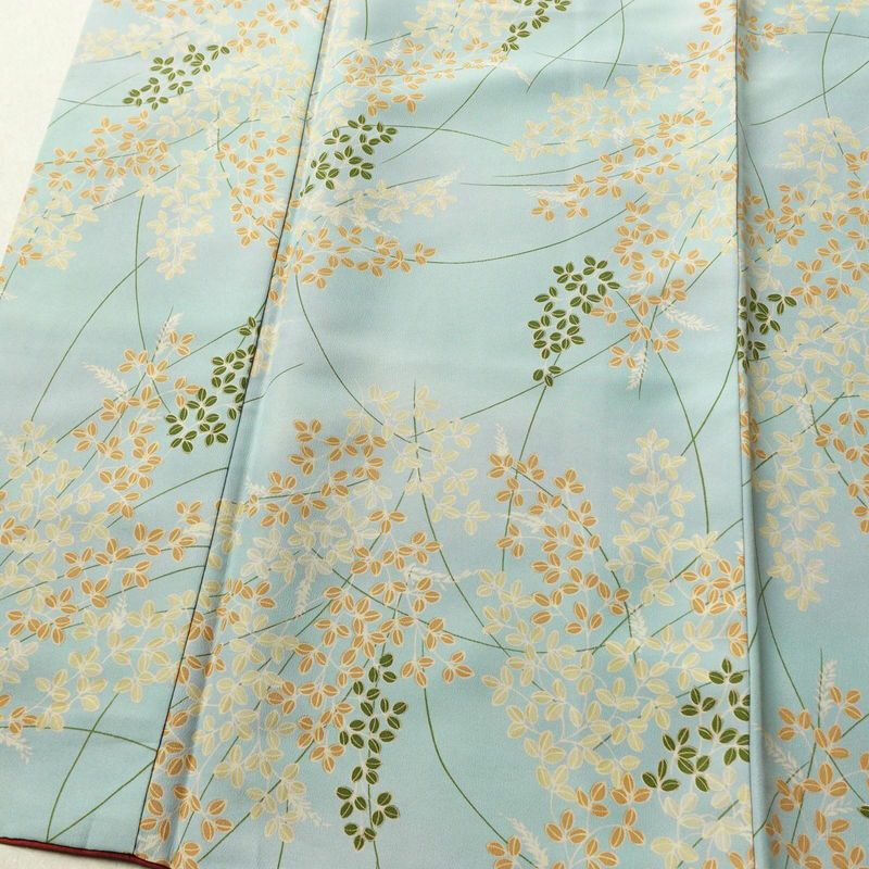 小紋 ポリエステル 木の葉・植物柄 袷仕立て 身丈164cm 裄丈66cm 着物 青・紺_画像4